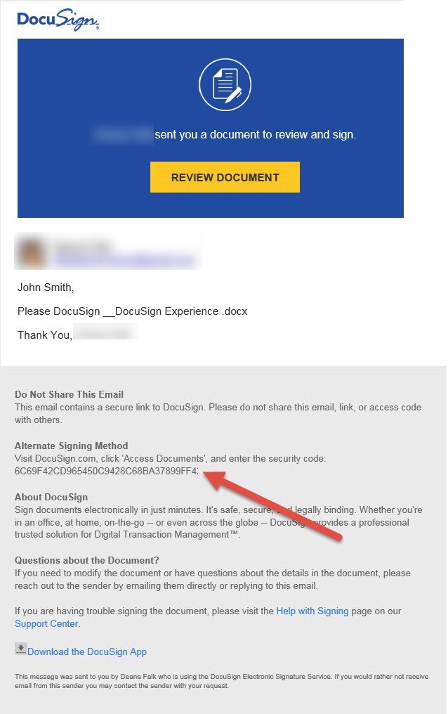 Docusign email